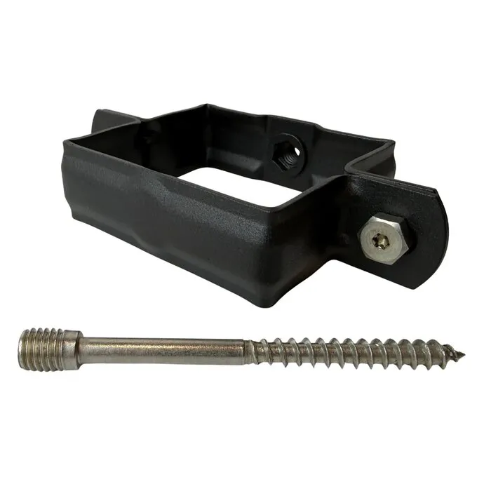 Kallos 80x80 mm vierkante M10 beugel in Ral-9005 fijnstructuur