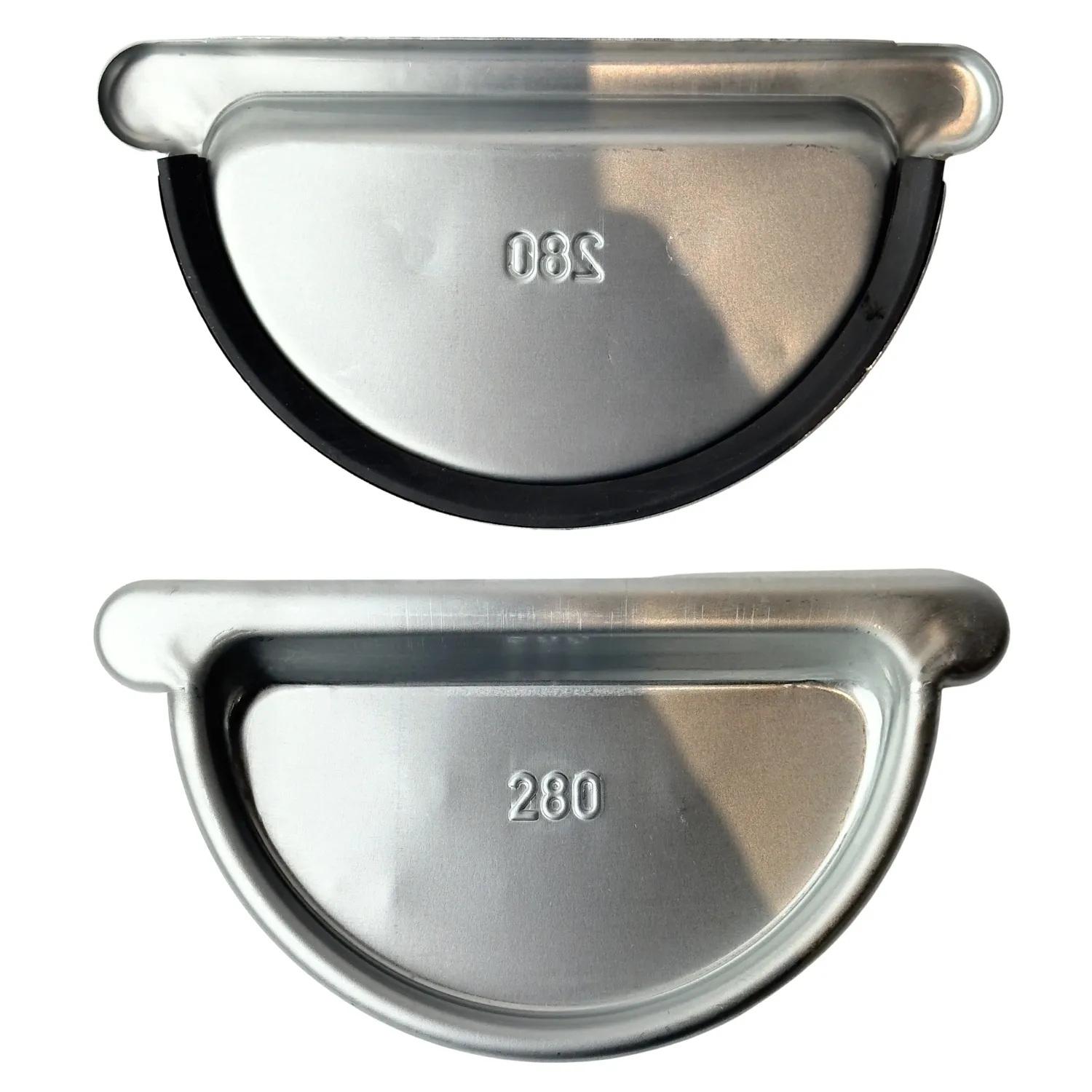 Kopschot vlak links/rechts te monteren - zink met rubber M280