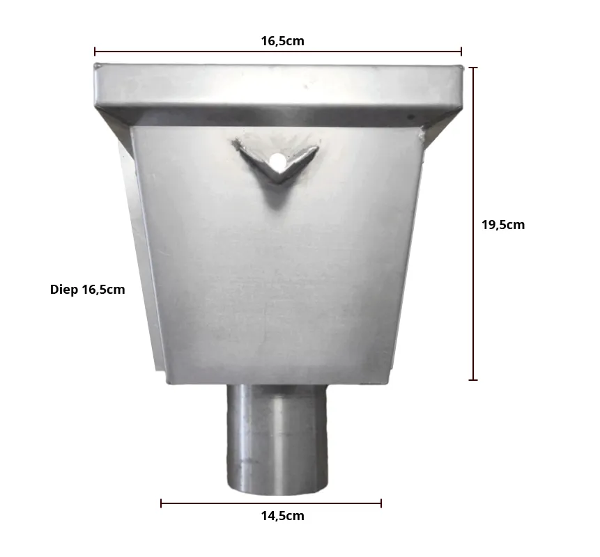 Kallos Aluminium vergaarbak Junior 80 mm zwart RAL 9005 fijnstructuur Kallos