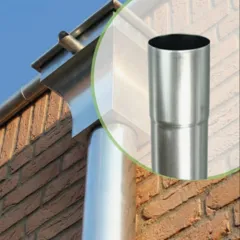 Nedzink Zinken regenpijp 100 mm rond - 2 meter (NedZink 0,65 mm)