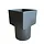 Verloop alu 80x80 naar rond 80 mm RAL-7021 fijnstructuur