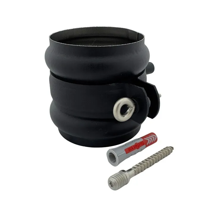 Aluminium scharnierbeugelset M10 met wrong 80 mm P.10 zwart - set met montage-opties