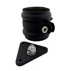 Aluminium scharnierbeugelset M10 met wrong 80 mm P.10 zwart - set met montage-opties