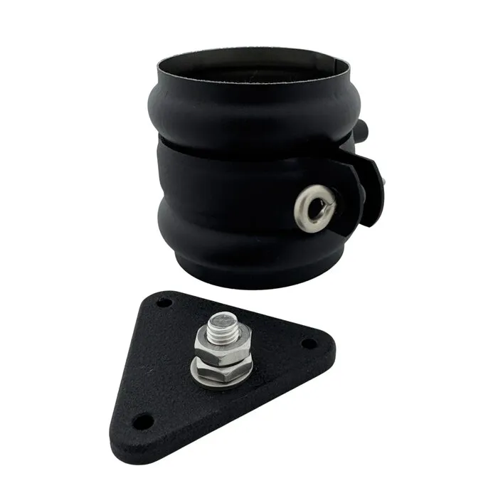 Huismerk Aluminium scharnierbeugelset M10 met wrong 80 mm P.10 zwart - set met montage-opties
