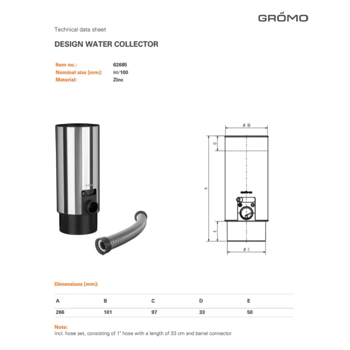 Gromo Zinken design-vulautomaat 100 mm rond (Grömo)