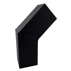 Bocht aluminium vierkant 80x80mm - 40 graden - Ral-9005 fijnstructuur
