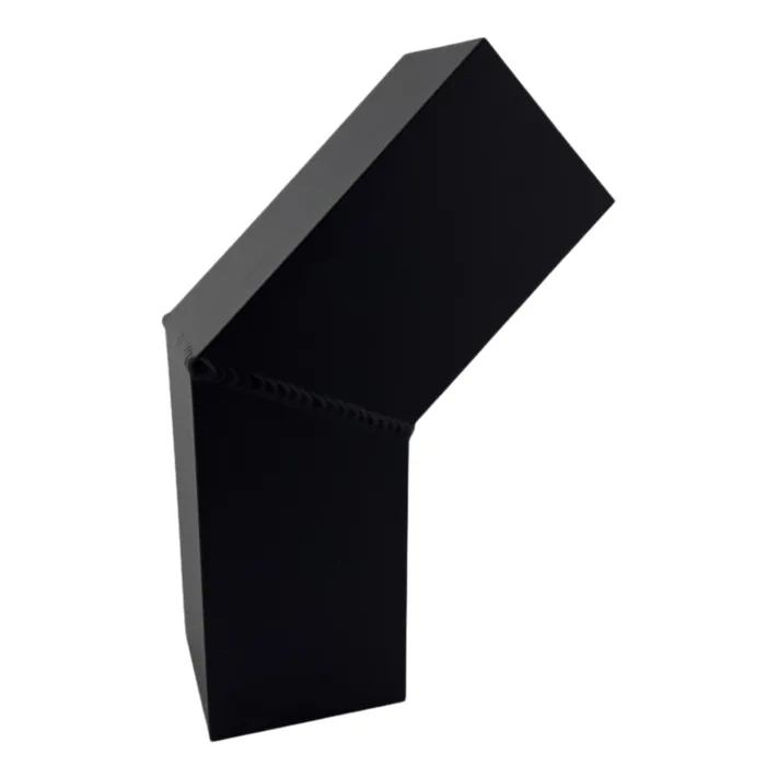 Bocht aluminium vierkant 80x80mm - 40 graden - Ral-9005 fijnstructuur