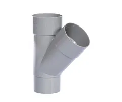 T-stuk 45gr PVC 80-70mm (2 x inwendig lijm/1 x spie) RAL7037