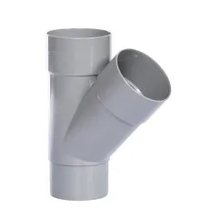 T-stuk 45gr PVC 80-70mm (2 x inwendig lijm/1 x spie) RAL7037
