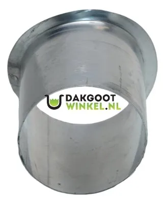 Nedzink Zinken tapeind 80 mm kort (76mm uitwendig), t.b.v. mastgoot (NedZink)