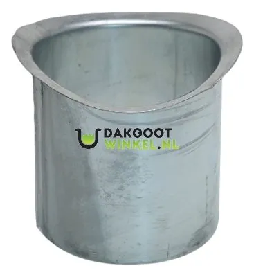 Nedzink Zinken tapeind 80 mm kort (76mm uitwendig), t.b.v. mastgoot (NedZink)
