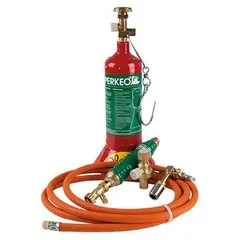 Perkeo PERKEO soldeerbout set PRO compleet - fles, ventiel, slang, handgreep, windkap open, branderkop en koperen bout 500 gram