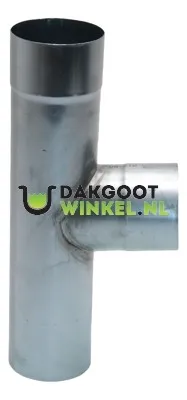 Rheinzink T-stuk zink 100 mm rond 85/90 graden