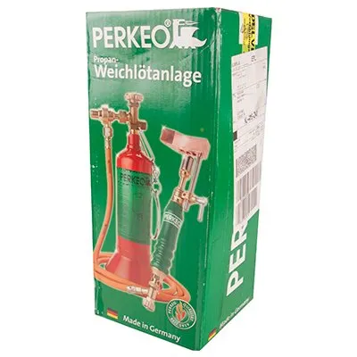 Perkeo PERKEO soldeerbout set PRO compleet - fles, ventiel, slang, handgreep, windkap open, branderkop en koperen bout 500 gram